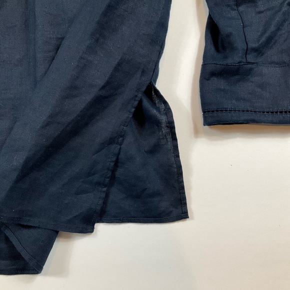Elie Tahari Women’s Blue Linen Long Sleeve Shirt Small Size MSRP $245 - Picture 5 of 8